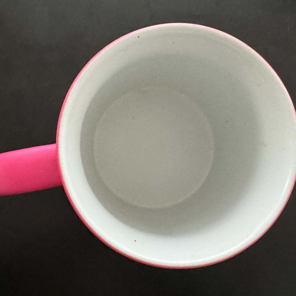 VS PINK Hot Magenta Pink Classic White Logo Oversized Ceramic Coffee Mug XL Cup - Picture 3 of 7